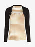 Pull rayé boléro en trompe l&