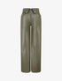 Pantalon ample en simili à revers - Kaki - 1