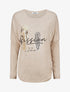 Pull ample motif plumes irisées - Beige - 4