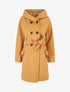 Manteau long croisé à capuche - Camel - 4