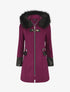 Manteau bi-matière à capuche en fausse fourrure - Violine - 1