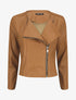Veste en simili à fermeture zippée - Camel - 1