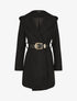 Manteau à capuche ceinturé - Noir - 4