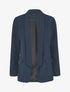 Blazer droit basique uni - Marine - 1