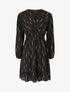 Robe mi-longue évasée imprimé graphique irisé - Noir - 1