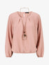 Top élastiqué uni manches longues - Rose - 4