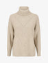 Pull ample col roulé - Beige - 4