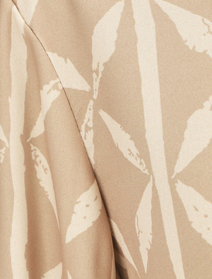 Top ample imprimé graphique - Beige - 3