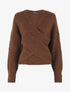 Pull cache-coeur en maille - Marron - 4