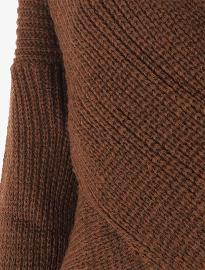 Pull cache-coeur en maille - Marron - 3