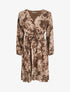 Robe mi-longue imprimé floral coupe évasée - Marron - 6