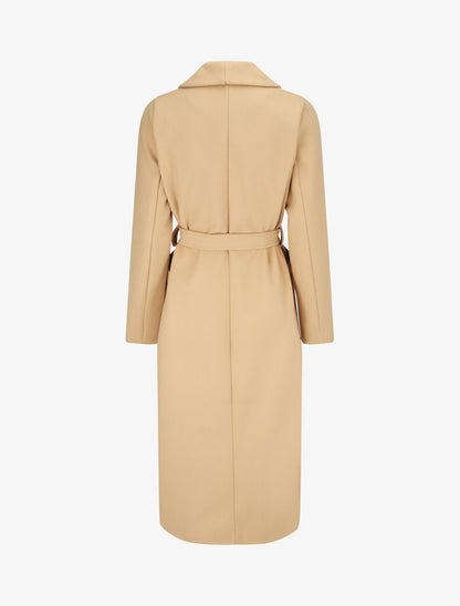 Manteau long uni ceinturé - Beige - 2