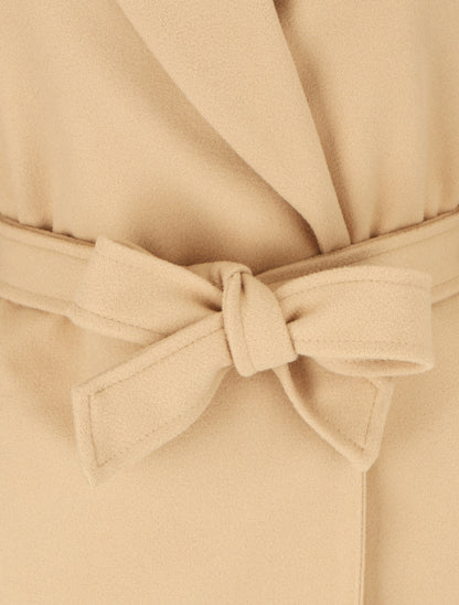 Manteau long uni ceinturé - Beige - 3