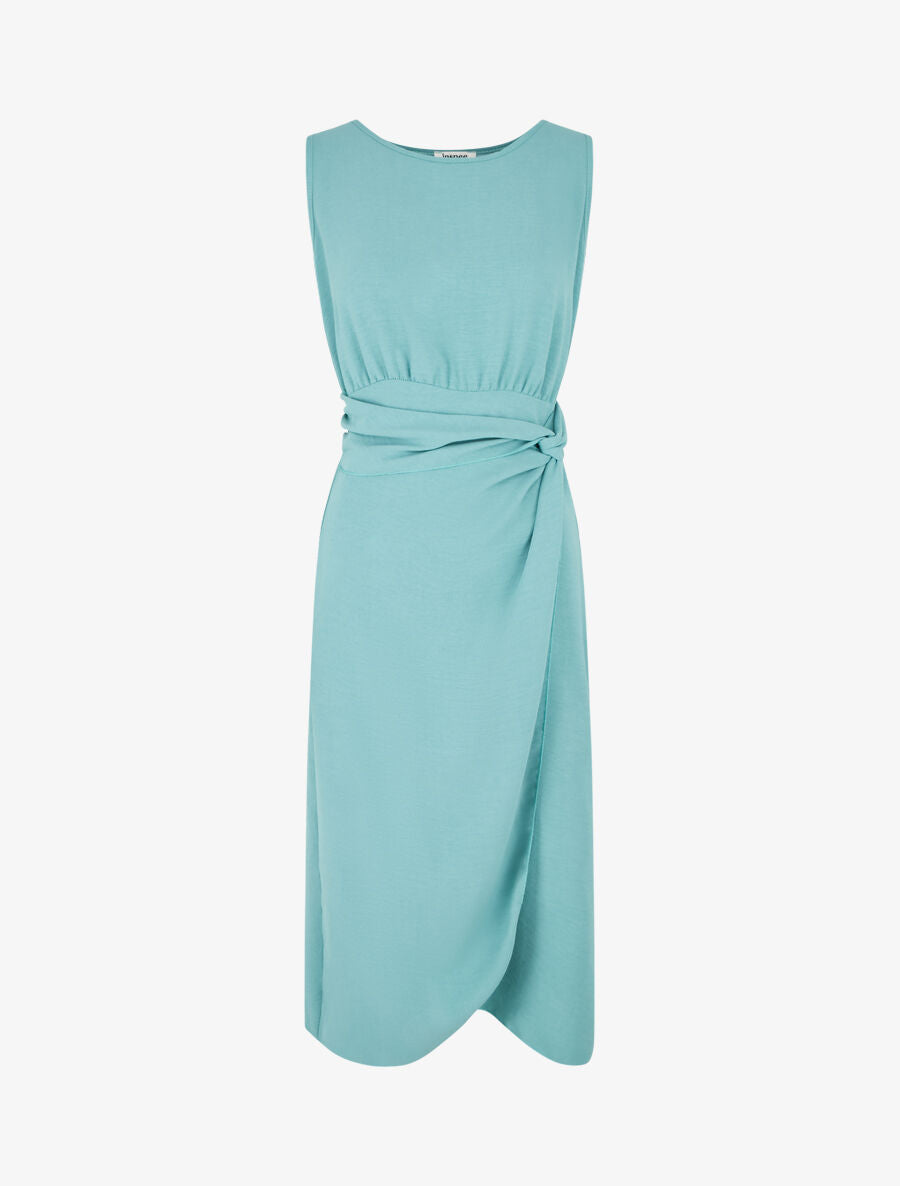 Robe unie sans manches style portefeuille - Vert d&