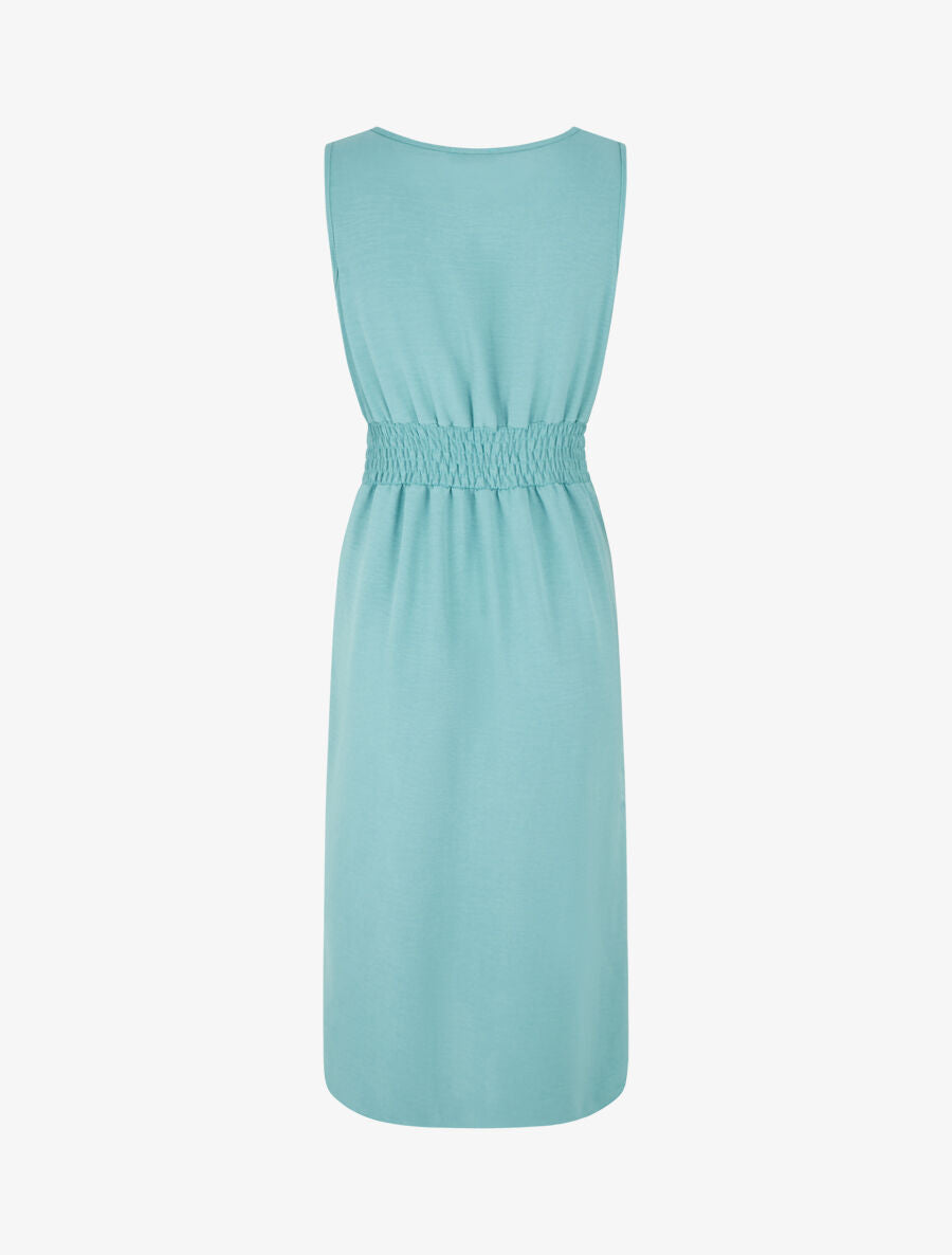 Robe unie sans manches style portefeuille - Vert d&