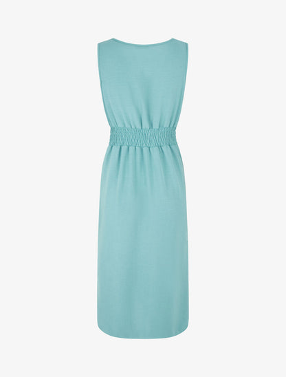 Robe unie sans manches style portefeuille - Vert d&