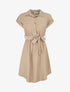 Robe unie ceinturée - Taupe - 1