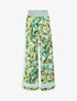 Pantalon fluide coupe flare imprimé fleurs sauvages - Bleu ciel - 1