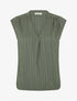 Top uni sans manches texturé - Kaki - 1