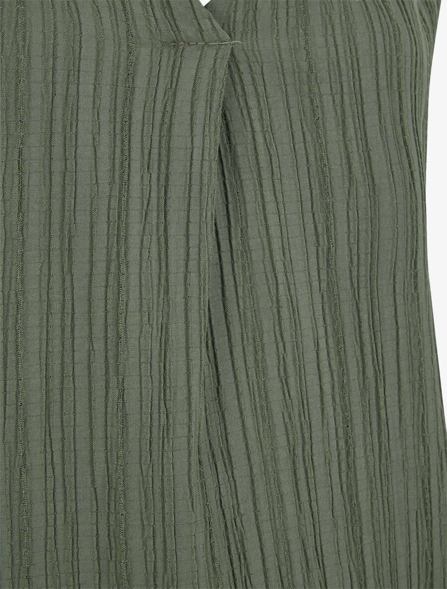 Top uni sans manches texturé - Kaki - 3