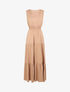 Robe longue cintrée à taille élastiquée - Taupe - 4