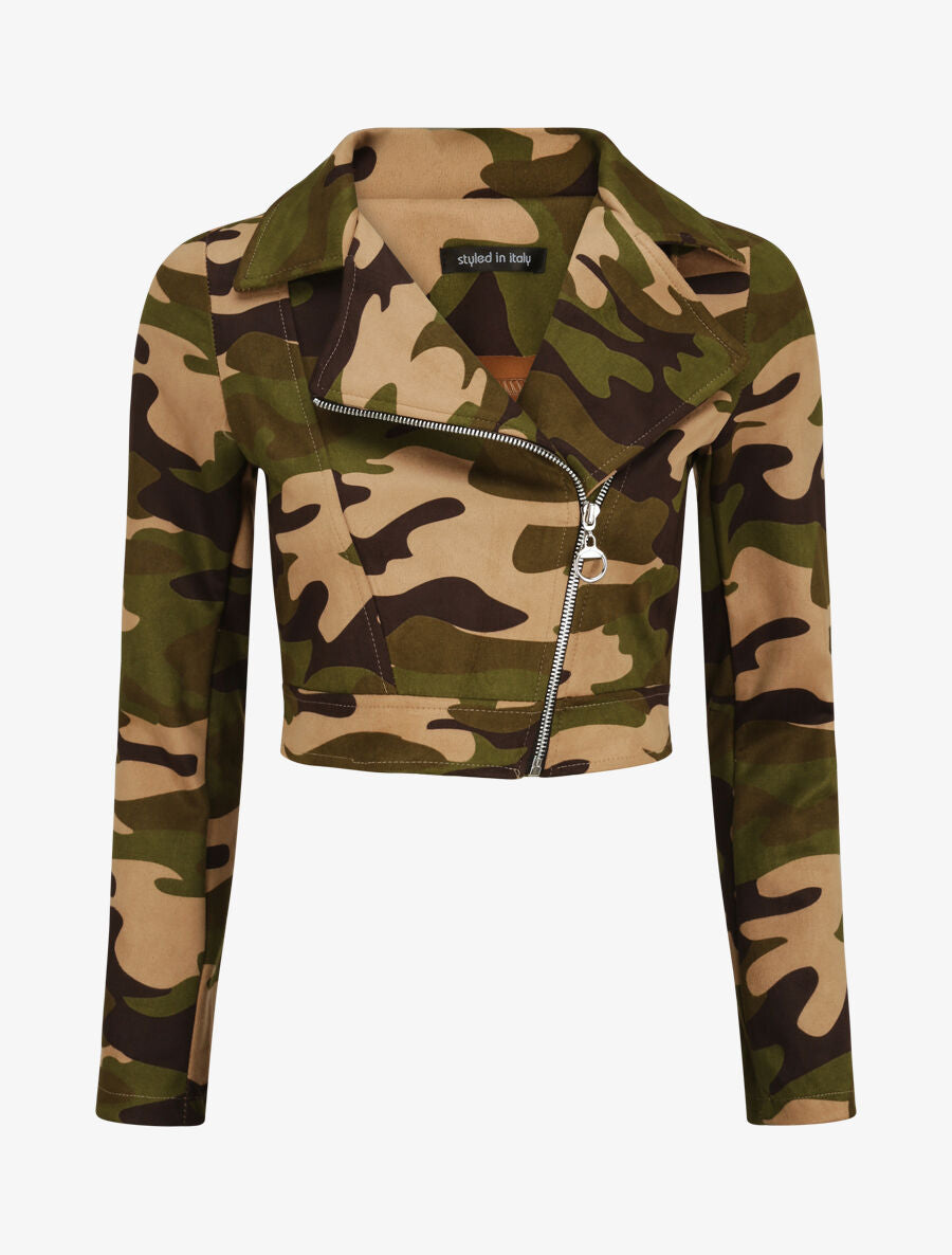 Crop veste imprimé militaire - Vert - 3