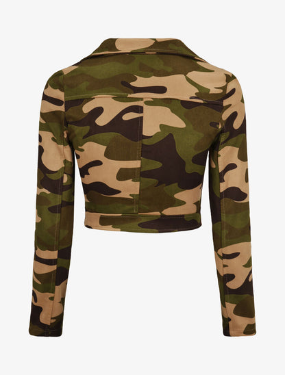 Crop veste imprimé militaire - Vert - 2