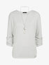 Pull fin oversize manches 3/4 - Gris clair - 4