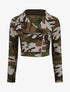 Crop veste imprimé militaire - Gris - 1