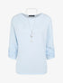 Pull fin oversize manches 3/4 - Bleu ciel - 1