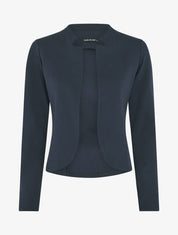 Veste courte ouverte à col cranté - Bleu marine - 4