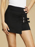 Short court style jupe à lanières - Noir - 1