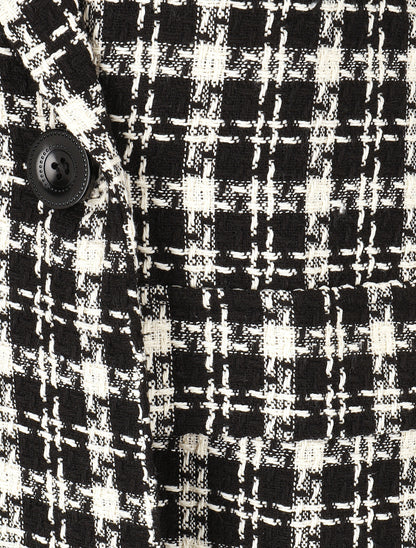 Veste en tweed sans manches - Noir - 3