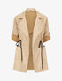 Veste longue unie en suédine - Beige - 1