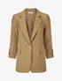Blazer mi-long uni boutonné - Camel - 5