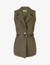 Blazer long uni à boutons métallisés aux épaules - Kaki - 4