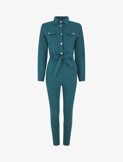 Combinaison stretch coupe slim - Bleu canard - 5
