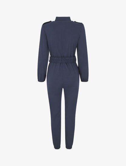 Combinaison ceinturée à poches - Marine - 2