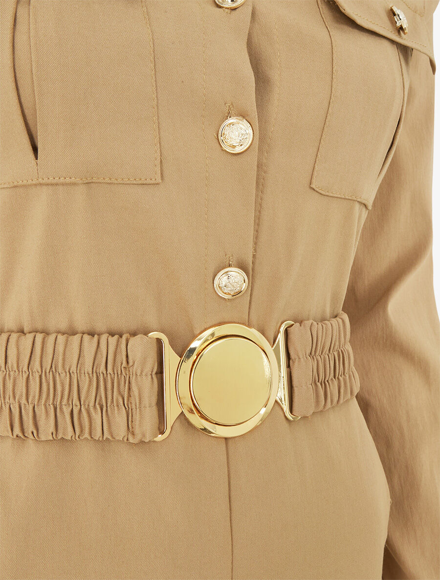 Combinaison ceinturée à poches - Camel - 3
