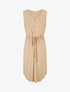 Robe mi-longue sans manches élastiquée - Beige - 1