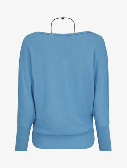 Top coupe boule à encolure bénitier - Bleu layette - 2