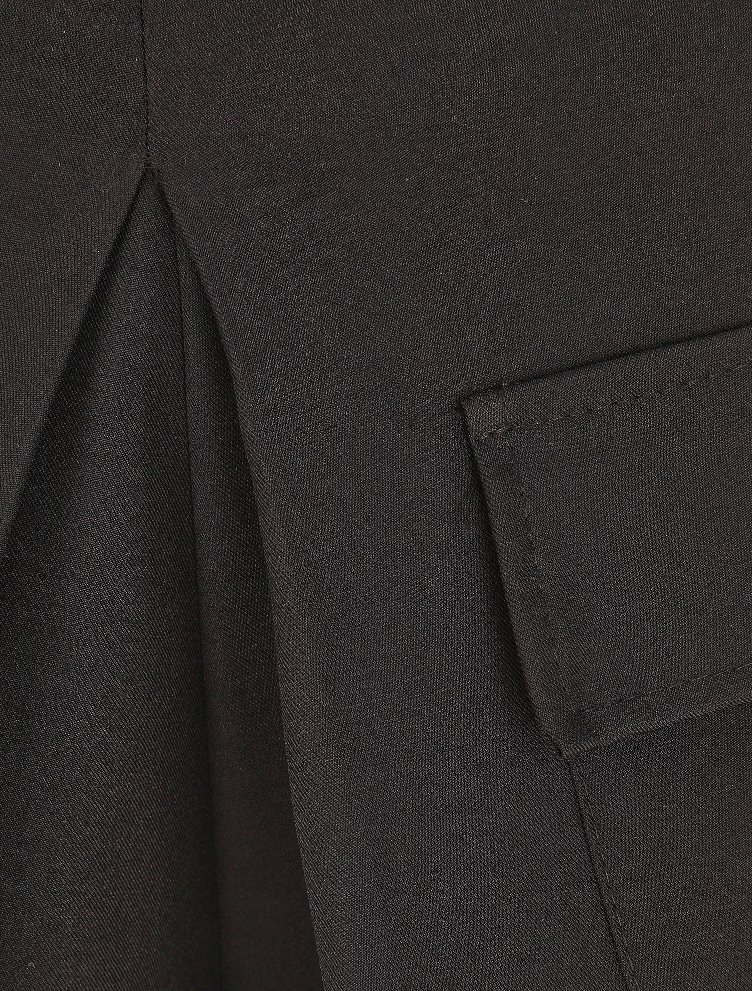 Short évasé taille haute à poches - Noir - 3