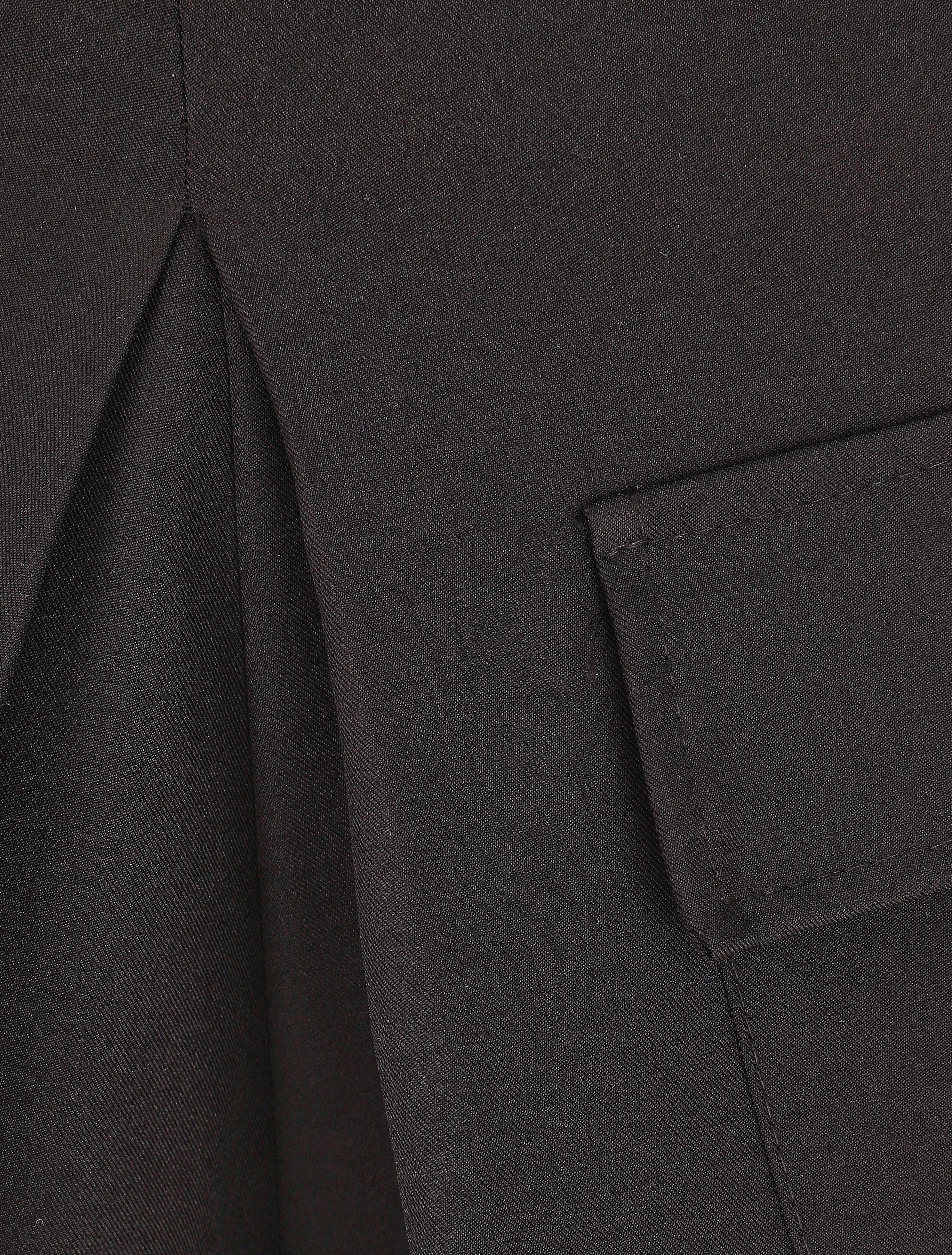 Short évasé taille haute à poches - Noir - 3