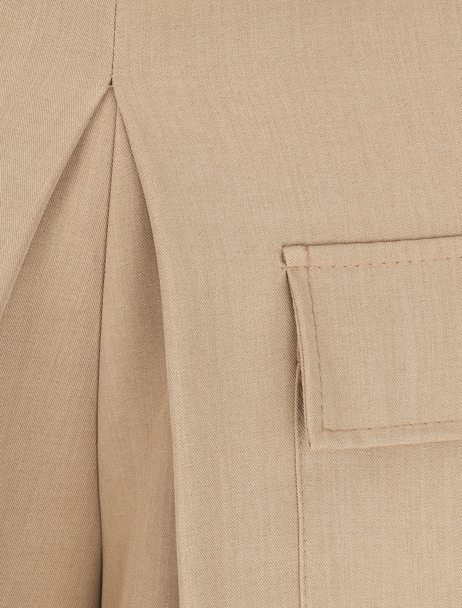 Short évasé taille haute à poches - Beige foncé - 3