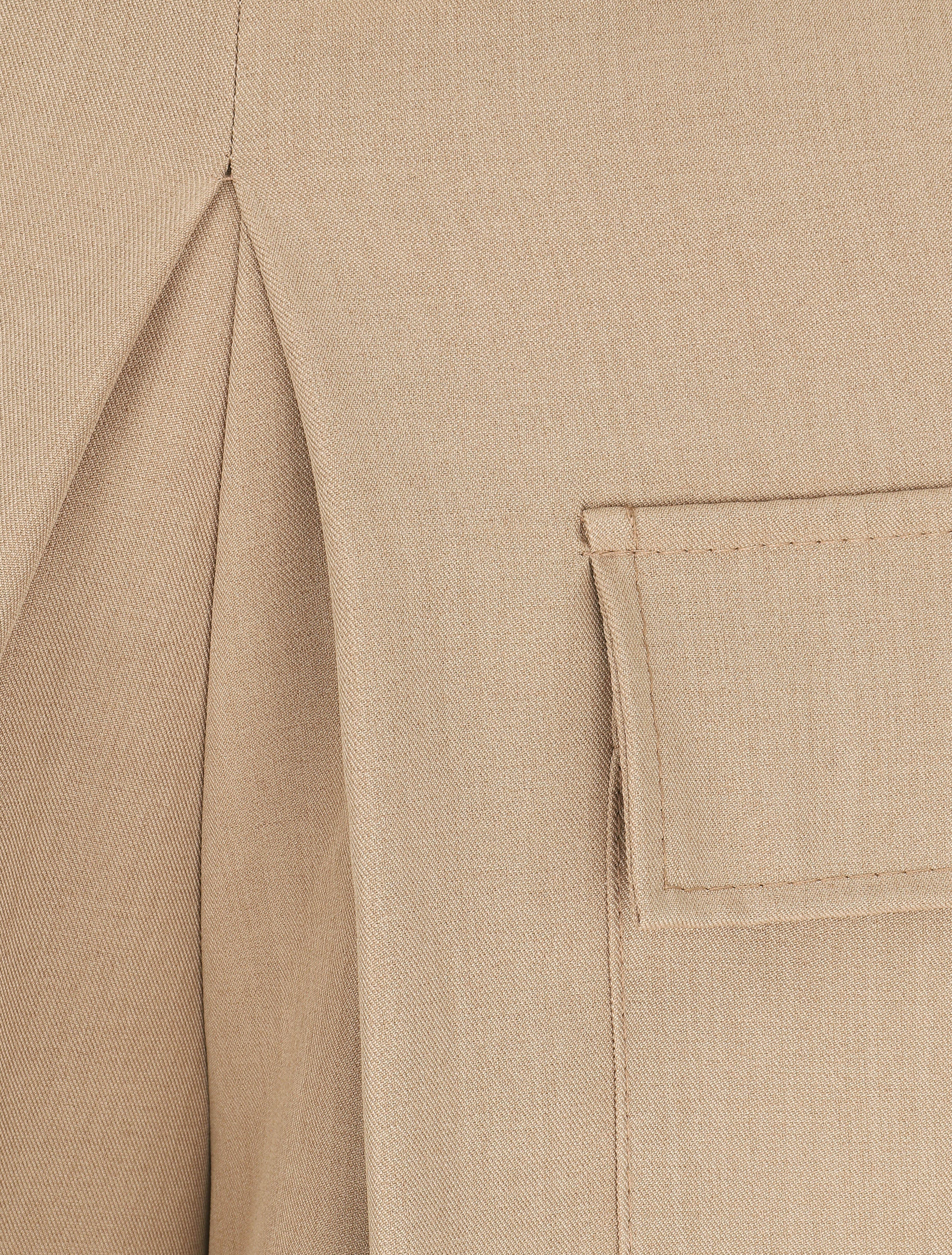 Short évasé taille haute à poches - Beige foncé - 3