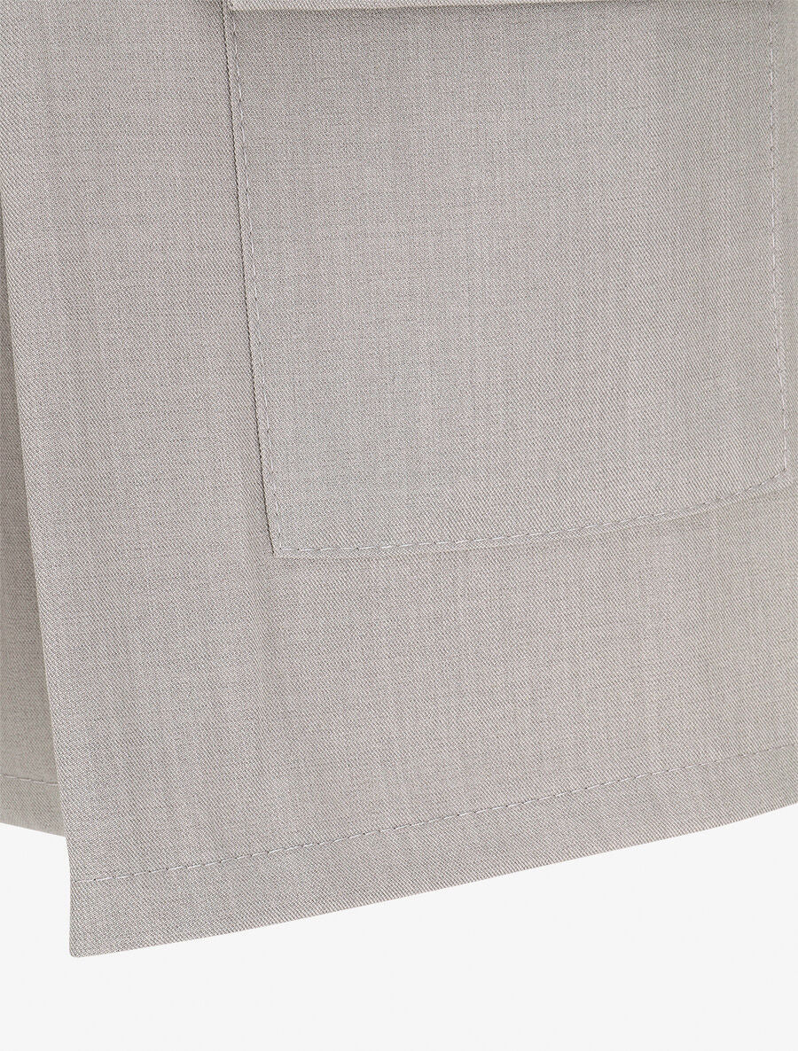 Short évasé taille haute à poches - Gris clair - 3