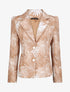 Blazer ajustée imprimé feuilles tropicales - Camel - 1