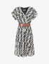 Robe longue élastiquée imprimé fantaisie - Noir - 5