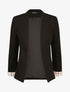 Blazer slim uni à revers imprimé carreaux - Noir - 1