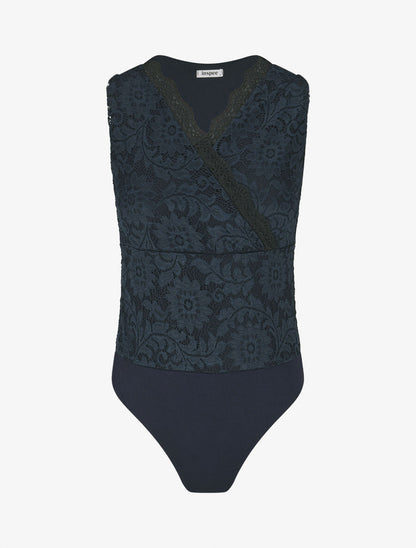Body sans manches en dentelle - Marine - 4